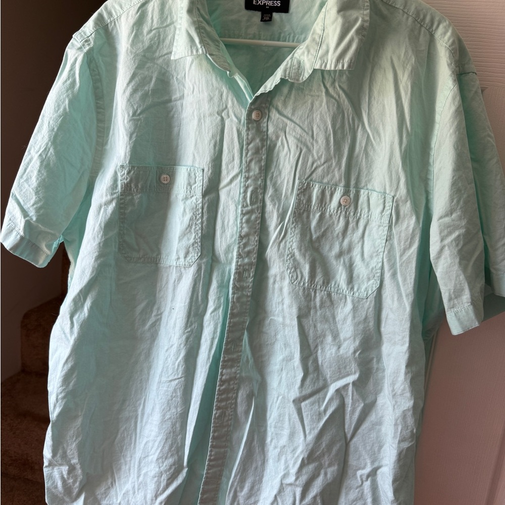 Express Men's Mint Green Casual Shirt